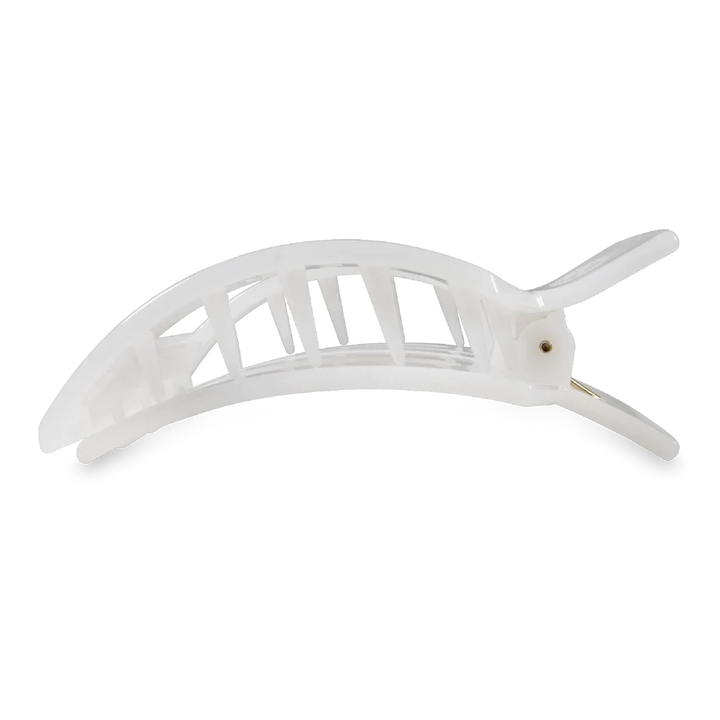 Large Teleties Flat Square Clip - Coconut White