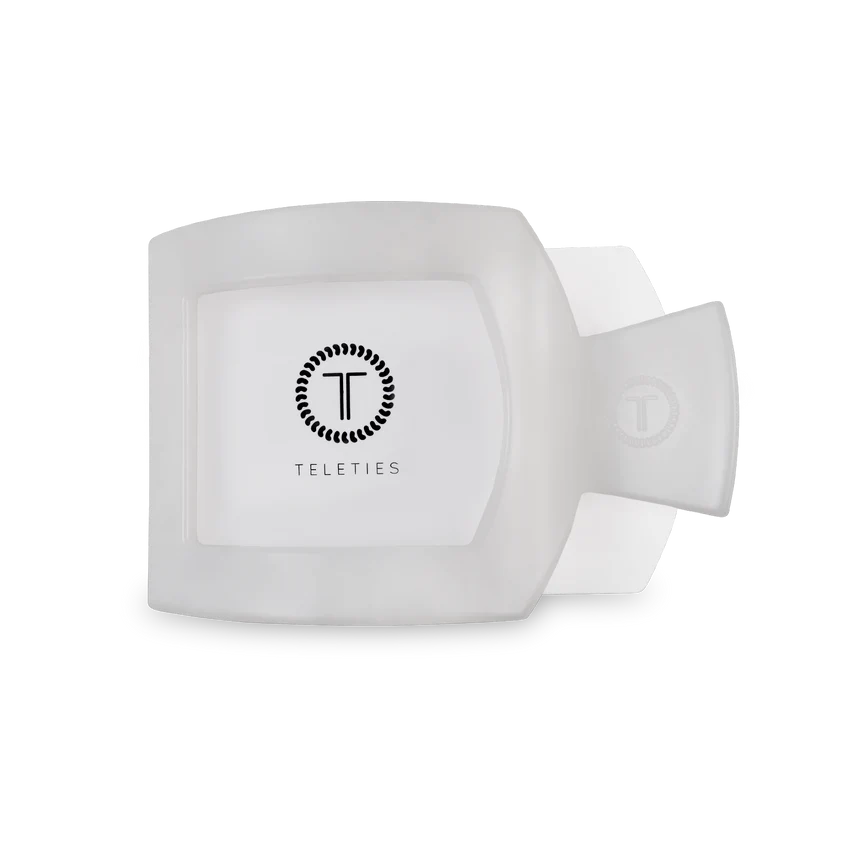 Medium Teleties Flat Square Clip - Coconut White