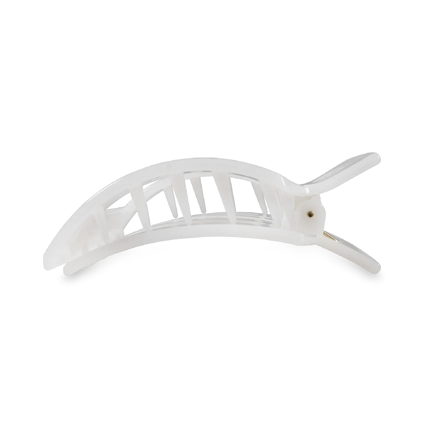 Medium Teleties Flat Square Clip - Coconut White