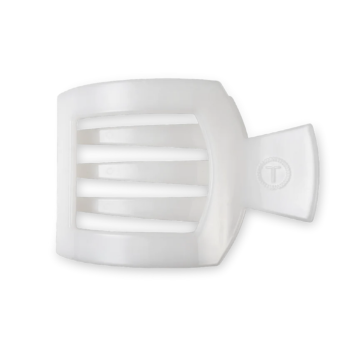 Medium Teleties Flat Square Clip - Coconut White