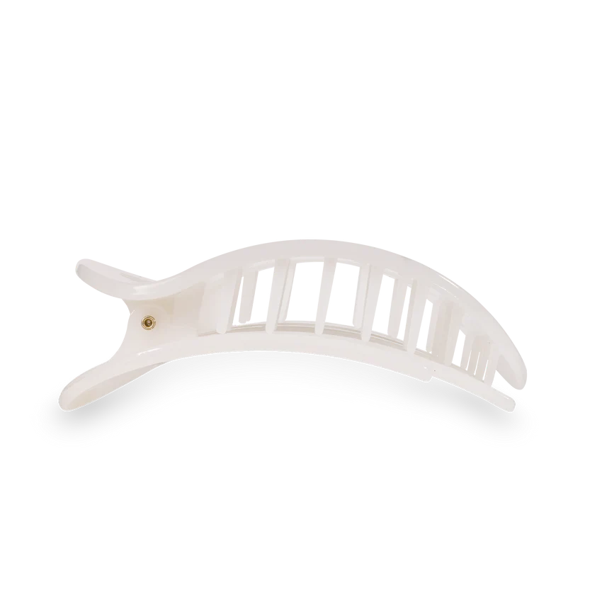 Small Teleties Flat Oval Clip - Coconut White