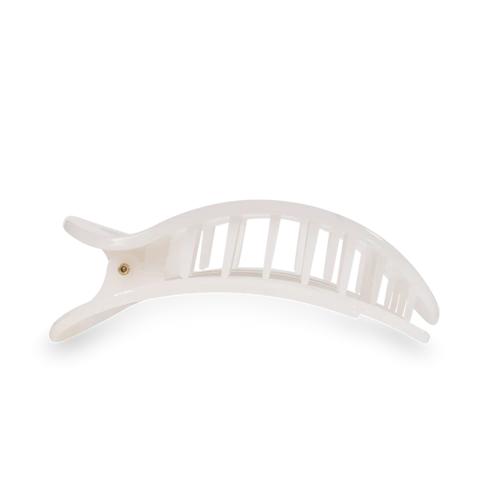 Small Teleties Flat Oval Clip - Coconut White