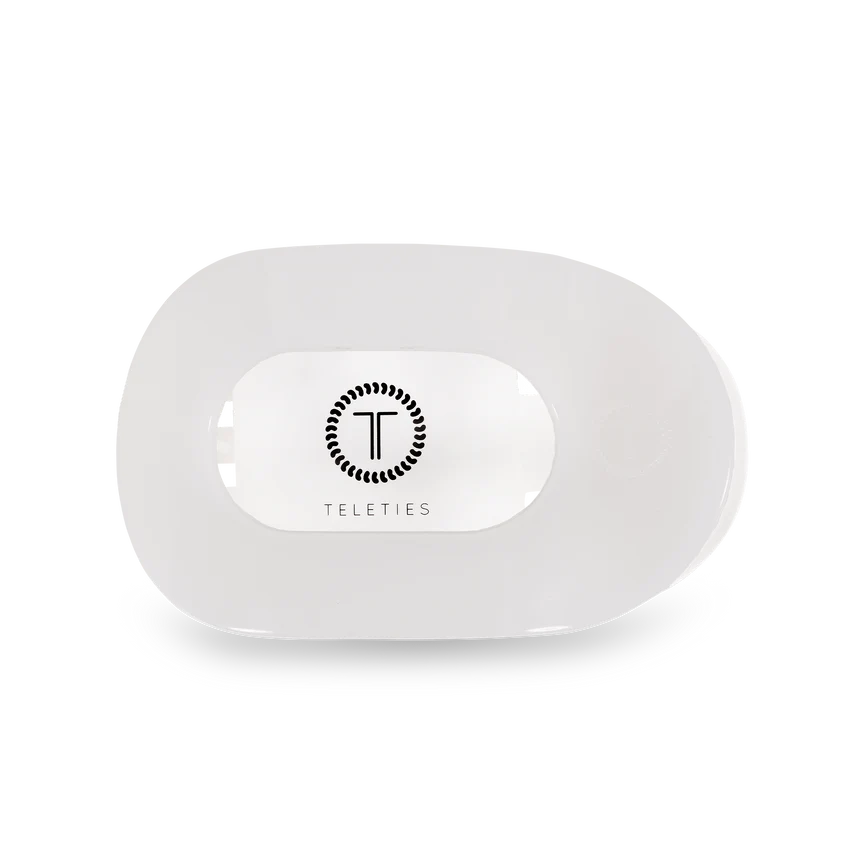 Small Teleties Flat Oval Clip - Coconut White