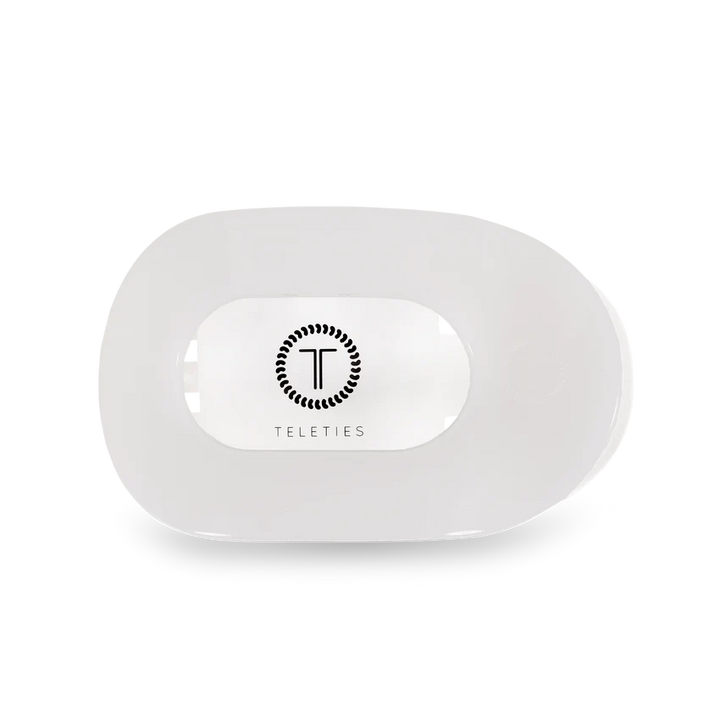 Small Teleties Flat Oval Clip - Coconut White