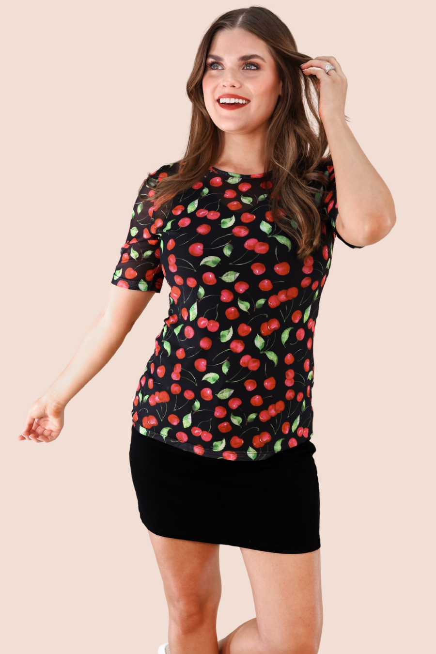 Wild Cherry Mesh Top by Jess Lea
