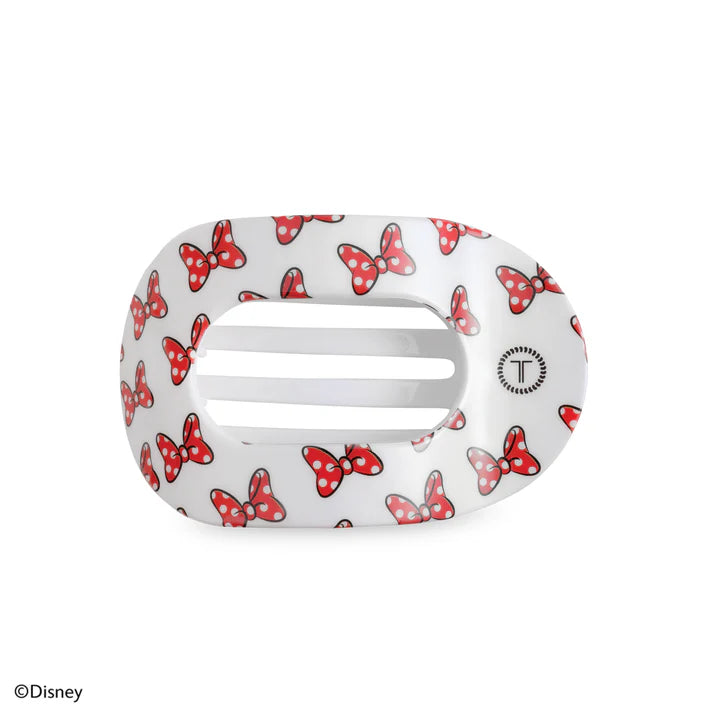 Medium Teleties Flat Oval Clip - Minnie Mouse Loves Her Bows!
