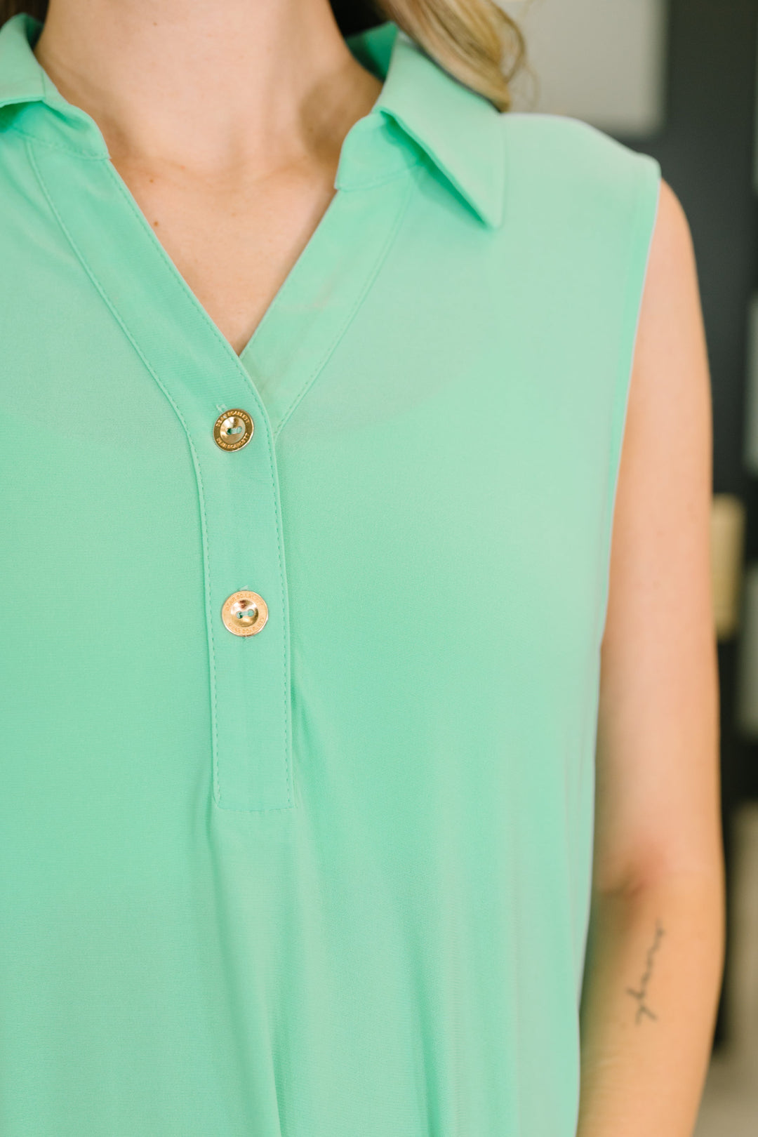 Coral Sands Collared Tank Dress in Aqua Mint - 4/21
