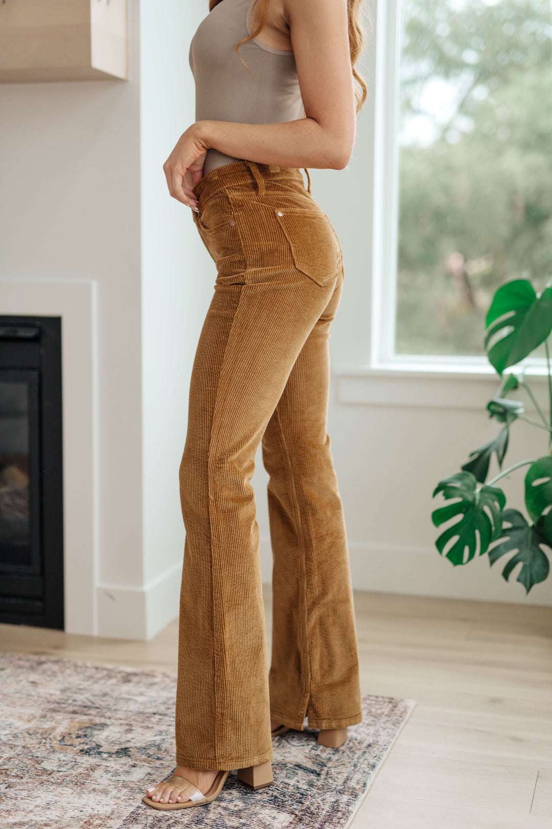 Cordelia Bootcut Corduroy Pants in Camel by Judy Blue