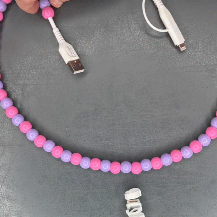 JULY PREORDER: Beaded Phone Charger Cotton Candy by Erimish (Ships in 2-3 Weeks)
