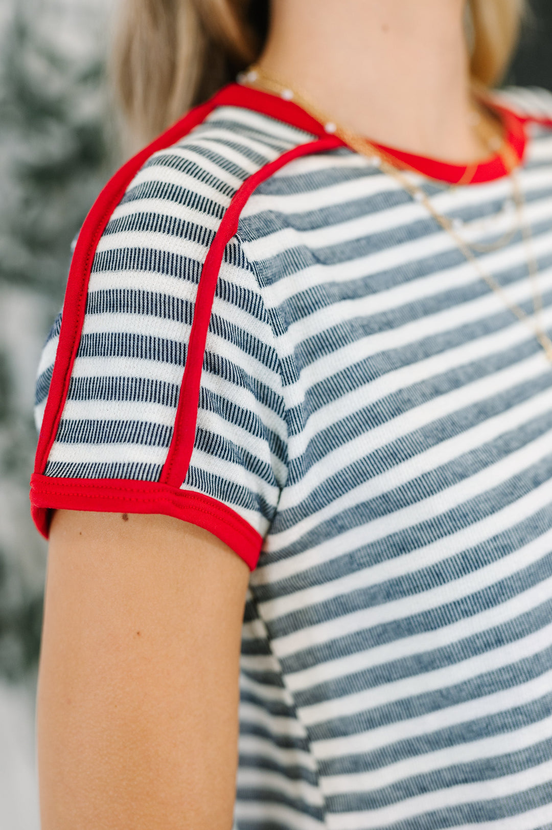 Country Stripe Casual Tee in Navy White - 5/21