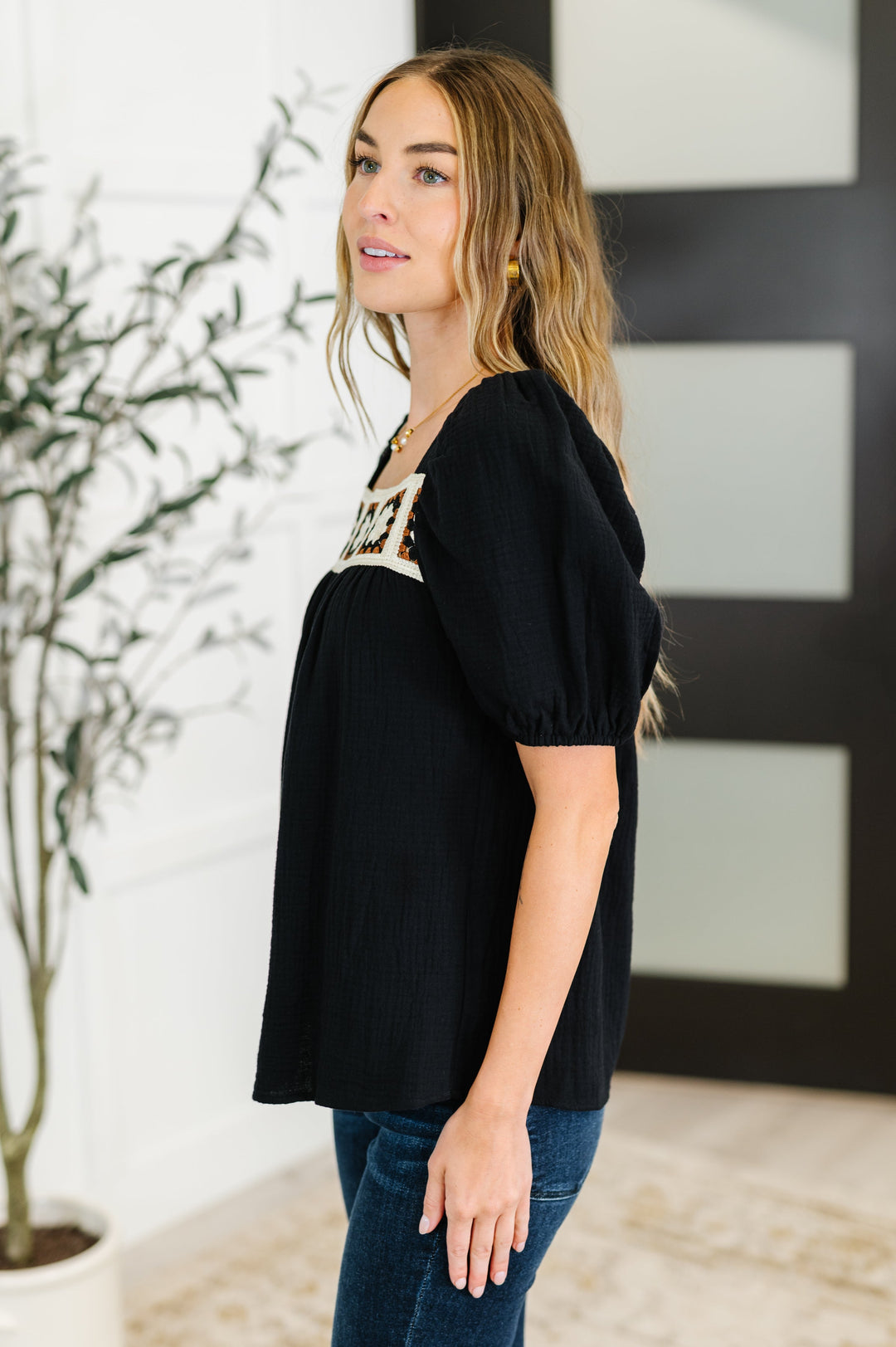 Craft Night Crochet Detail Top