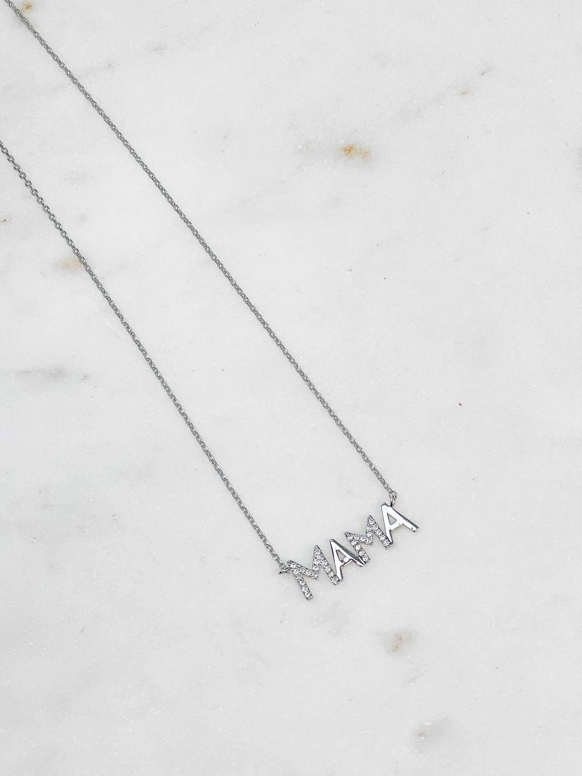 Cubic Zirconia 'MAMA' Pendant Necklaces