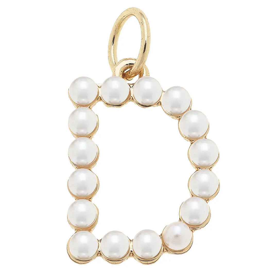Pearl-Studded Letter Charm in Ivory By Canvas
