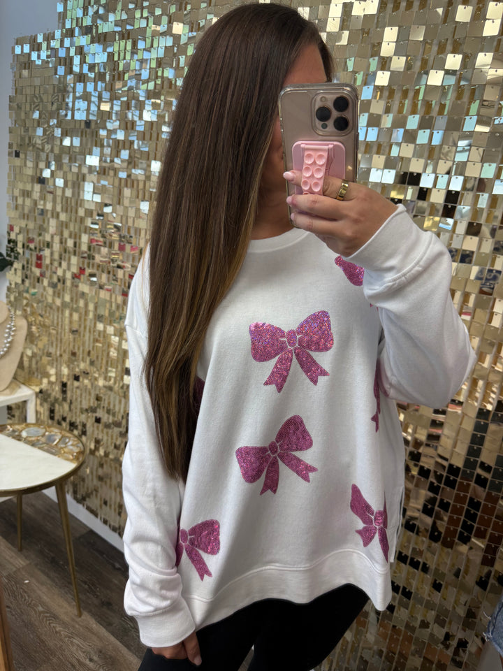 Bow Sparkle Sweatshirt by Mud Pie
