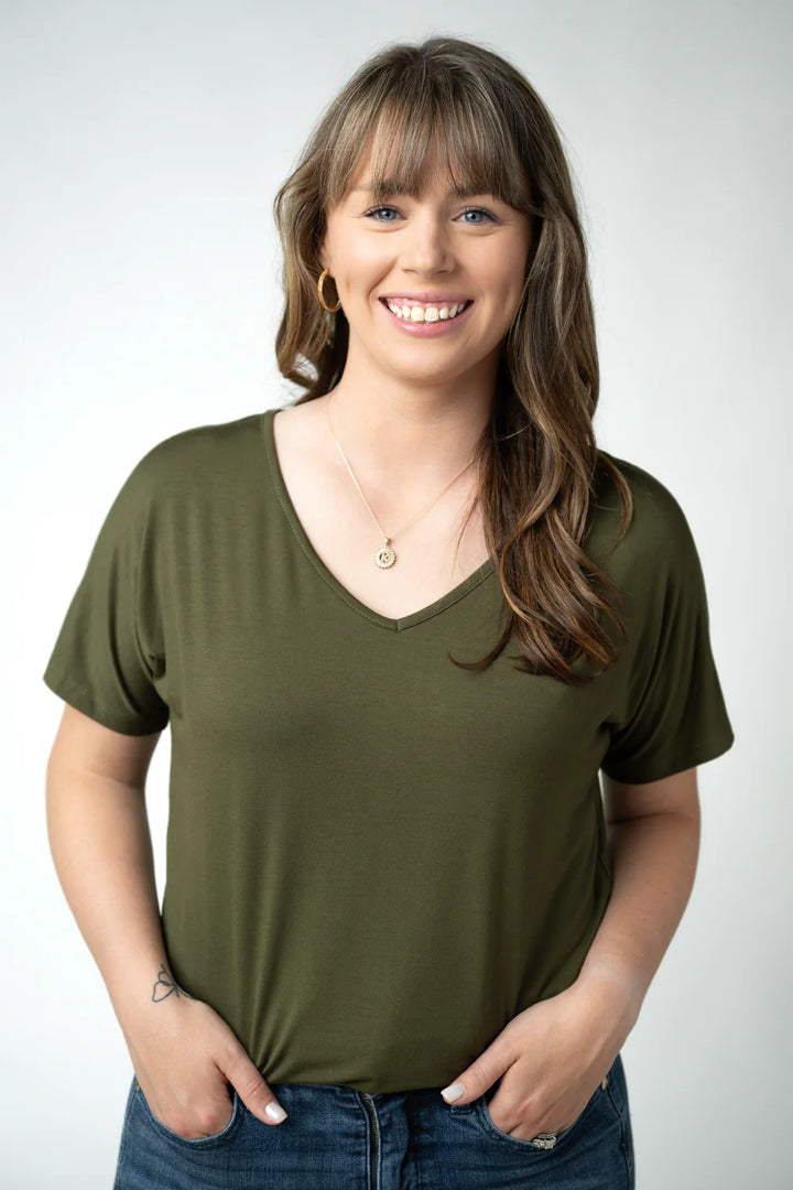 Chloe Cozy Top - Dark Olive