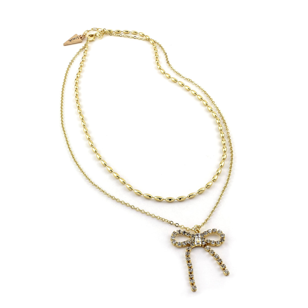 Dangling Bow Necklace by Erimish (SEPT ARRAY: Ships in 2-3 Weeks)