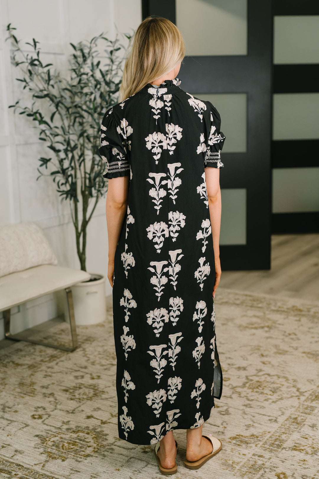 Dark Darlin' Puff Sleeve Maxi Dress - 7/28