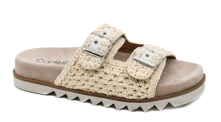 Dash Woven Double Strap Sandals by Corkys - Natural
