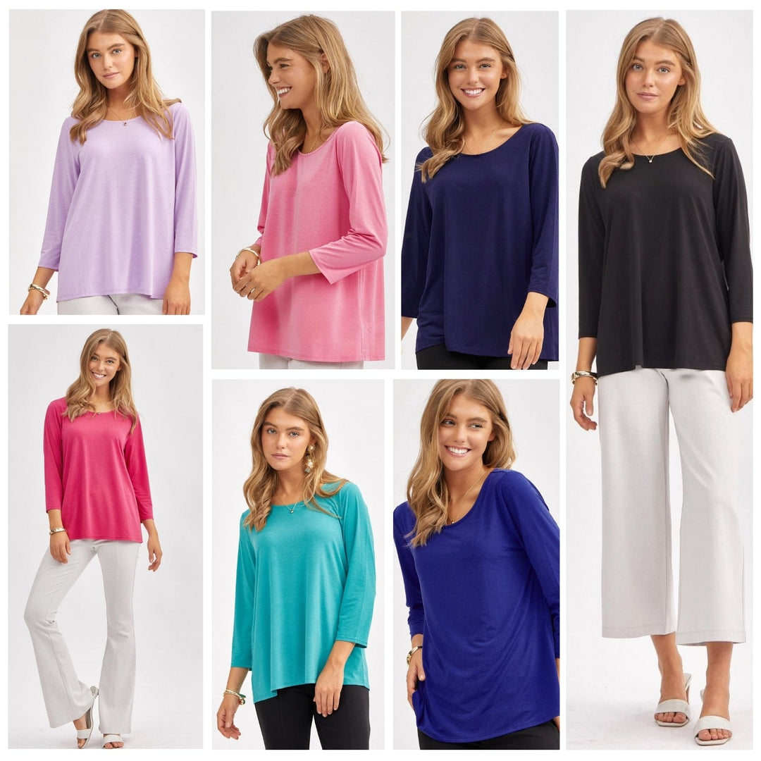 Dear Scarlett Signature Classic Round Neck Top (Multiple Colors Available!)