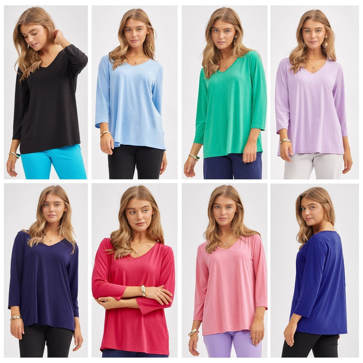 Dear Scarlett Signature Classic V-Neck Top (Multiple Colors Available!)