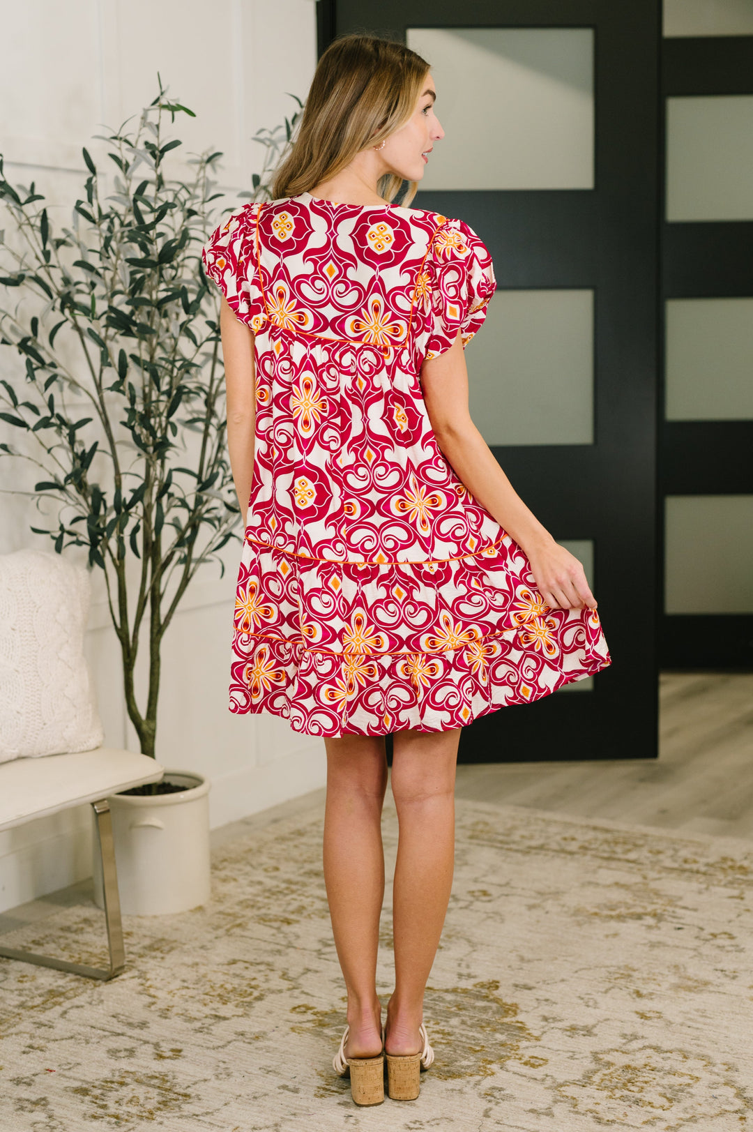 Don't You Go Away Balloon Sleeve Dress - 7/13