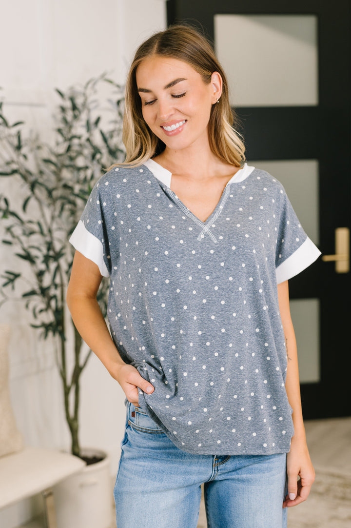Dot, Dot, Dot V-Neck Casual Top - 8/14