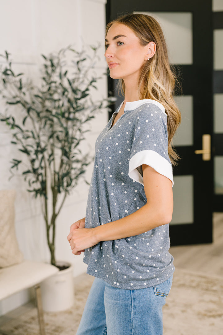 Dot, Dot, Dot V-Neck Casual Top - 8/14