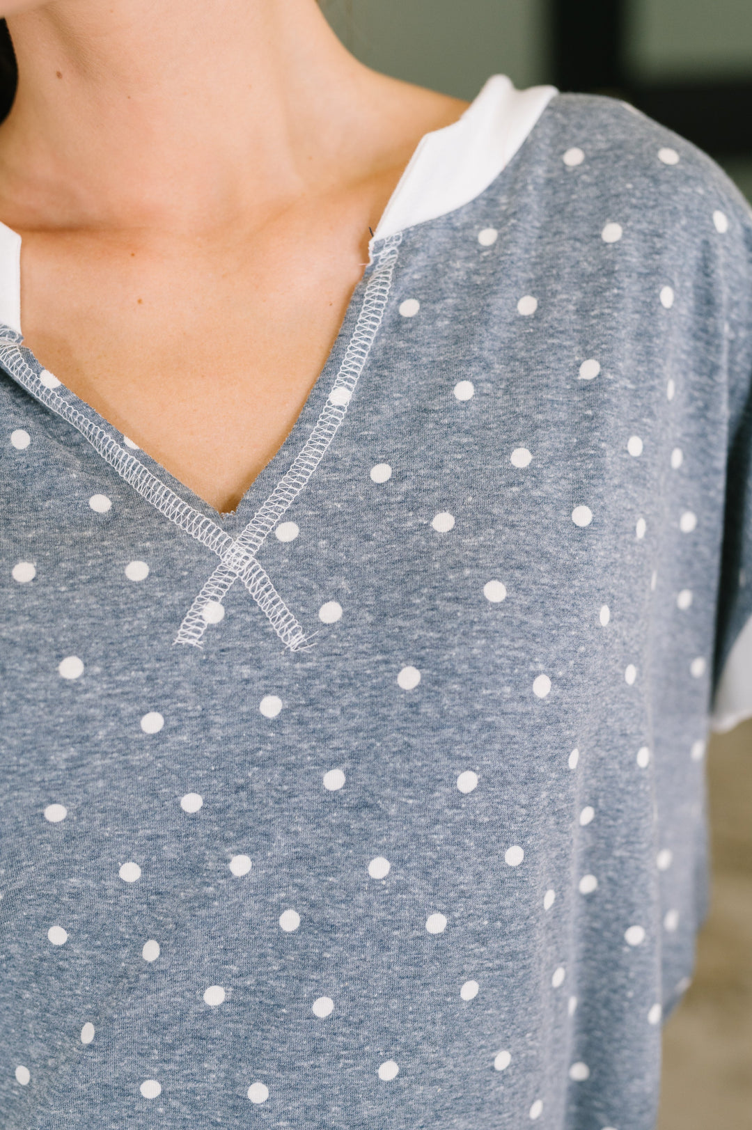 Dot, Dot, Dot V-Neck Casual Top - 8/14