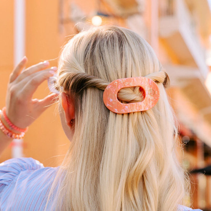Small Teleties Flat Oval Clip - Dreamsicle