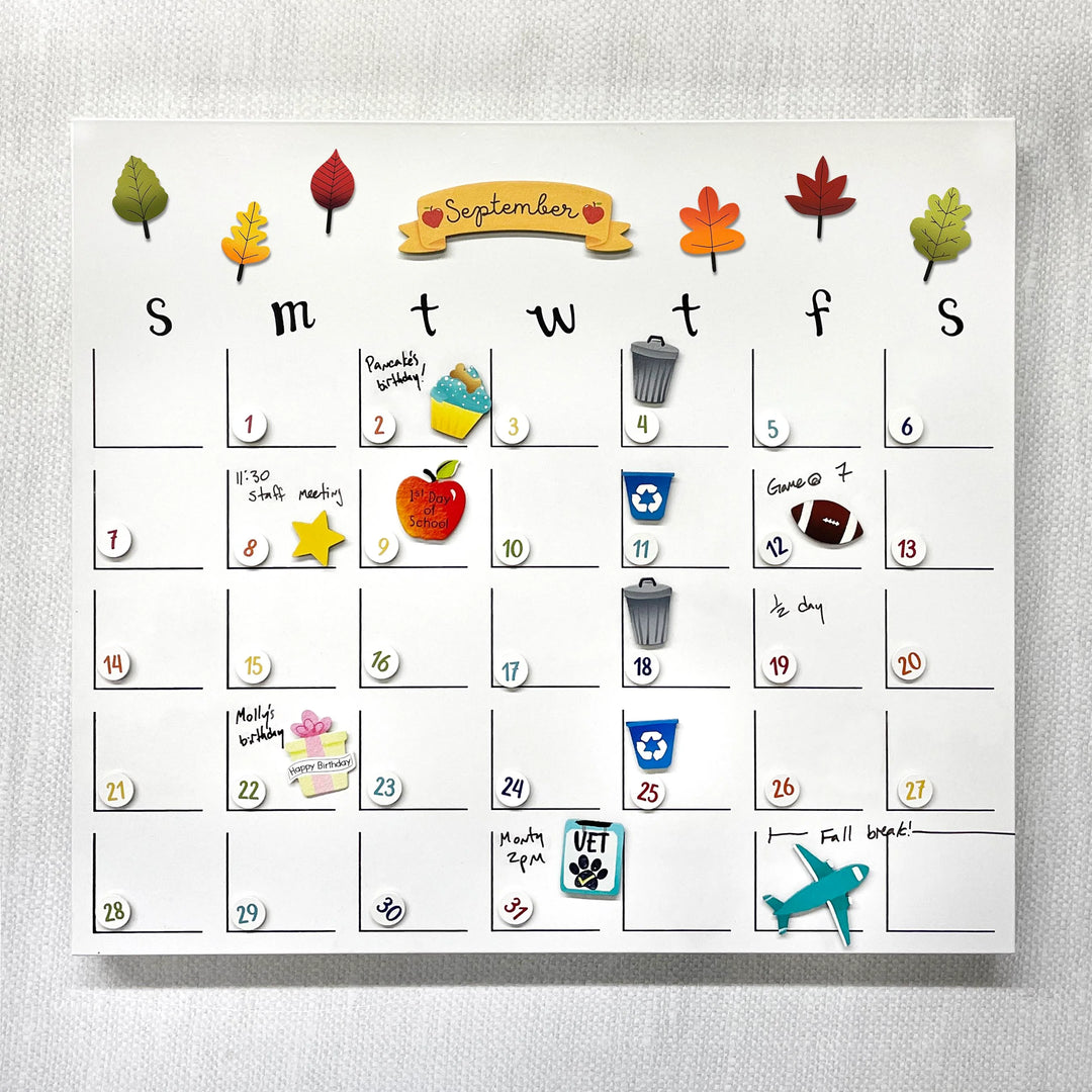 Medium Monthly Dry Erase Magnetic Calendar by Roeda (LIVE BOX: Ships in 3 Weeks)