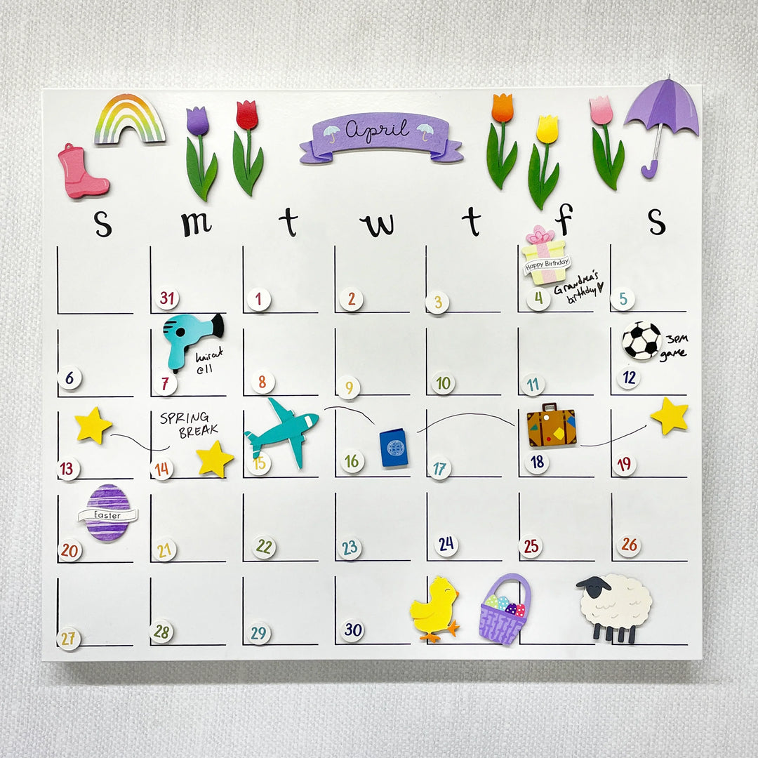 Medium Monthly Dry Erase Magnetic Calendar by Roeda (LIVE BOX: Ships in 3 Weeks)
