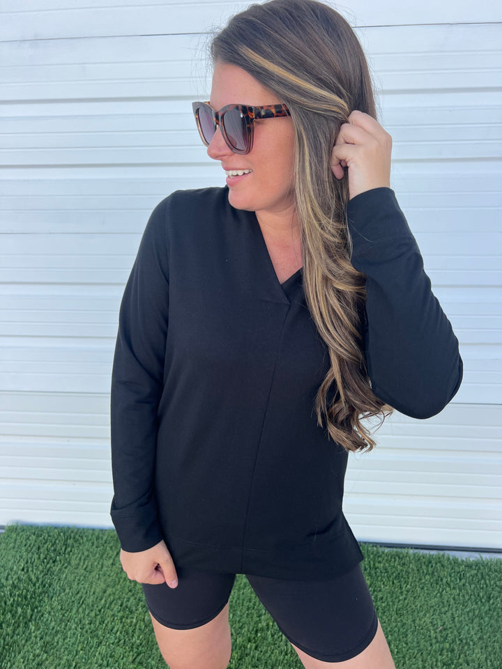 Sidney Microterry Pullover Hoodie - Deep Black