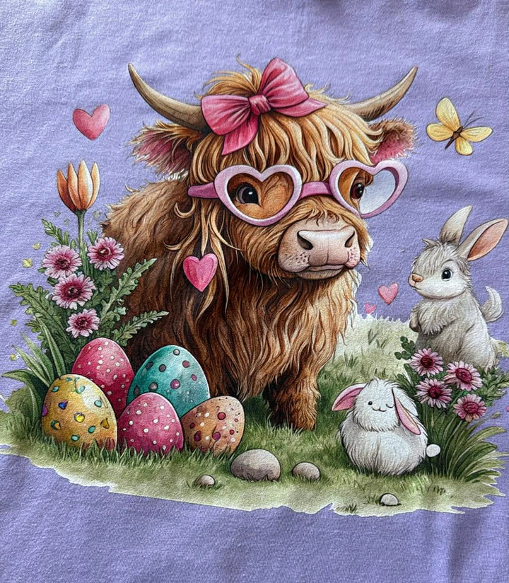 by PrepO: Lavender Easter Friends Long Sleeve Graphic Tee (Ships in 2-3 Weeks)