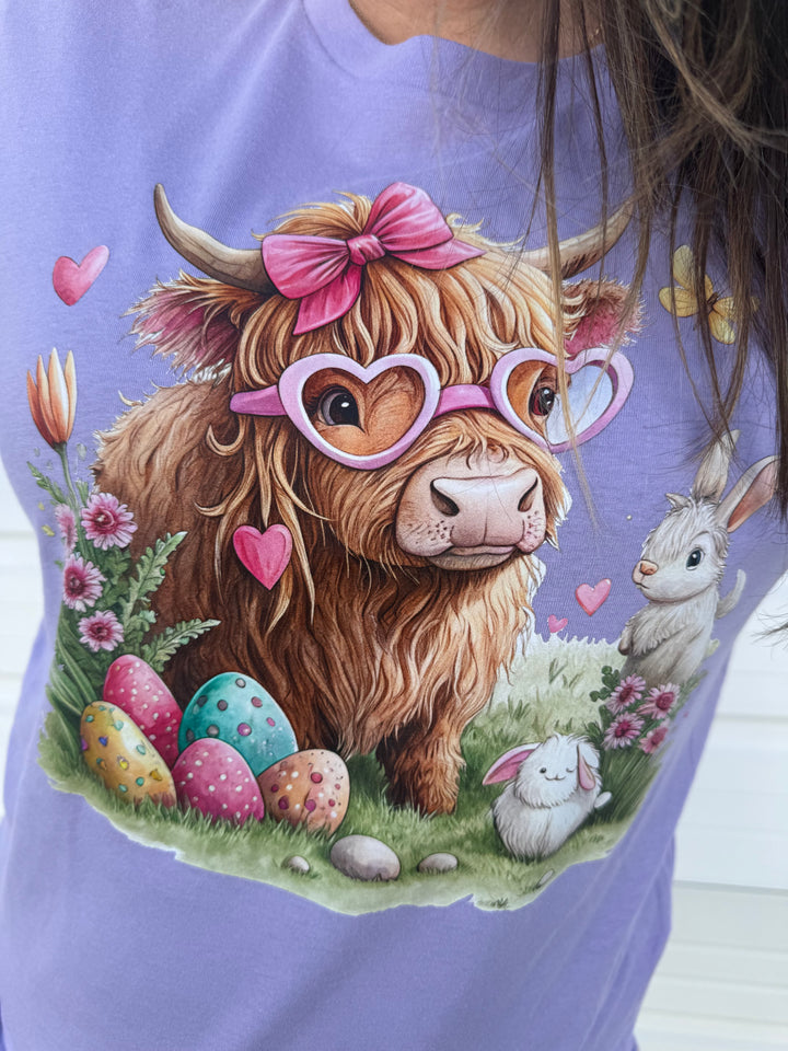 by PrepO: Lavender Easter Friends Short Sleeve Graphic Tee (Ships in 2-3 Weeks)