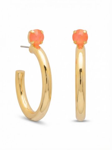 Keeley Studded Hoop Earrings by Sorrelli - Electric Hyacinth