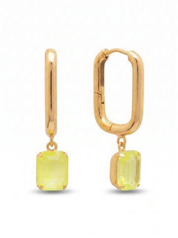 Octavia Rectangle Hoop Earrings by Sorrelli - Electric Yellow