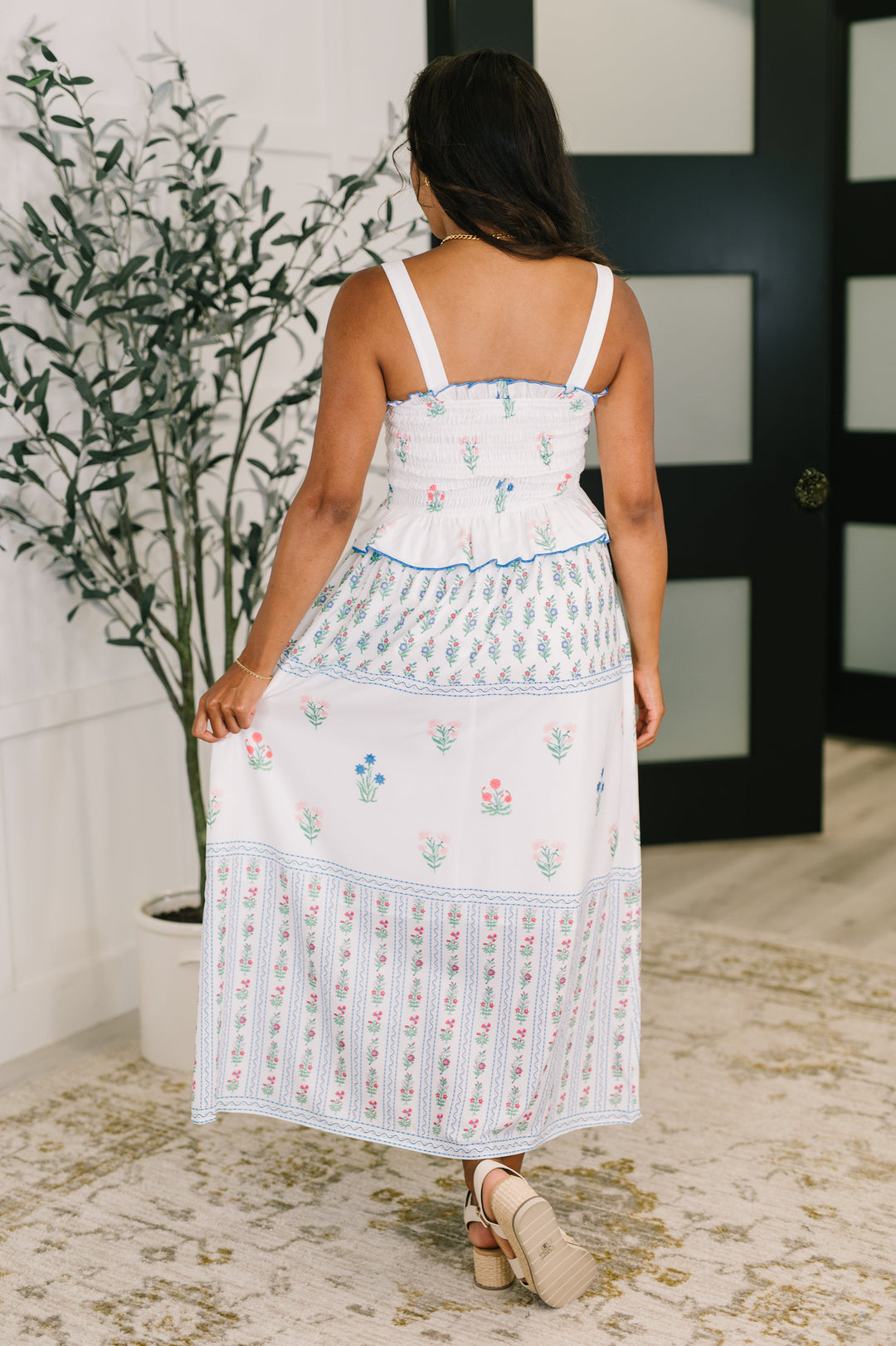 Eager Anticipation Mixed Print Midi Dress - 6/1