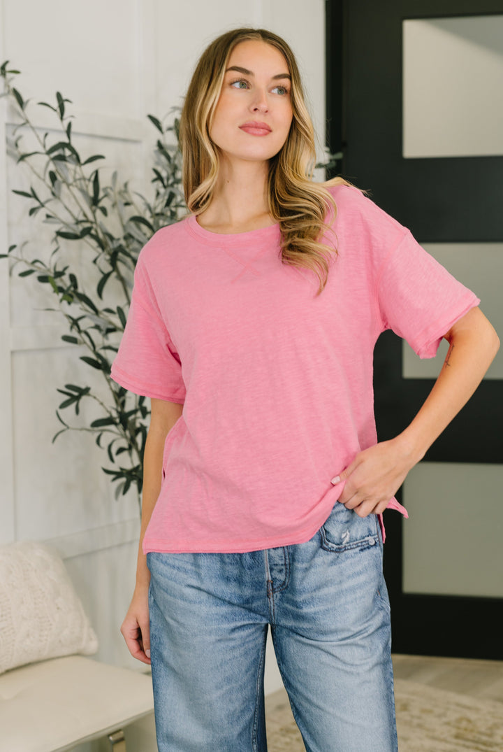 Effortless Edit Boxy Tee in Candy Pink - 4/22