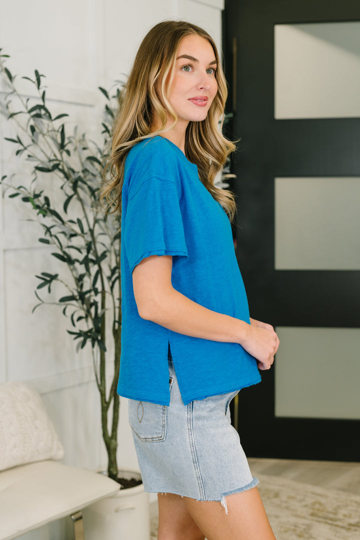 Effortless Edit Boxy Tee in Deep Sky - 4/22
