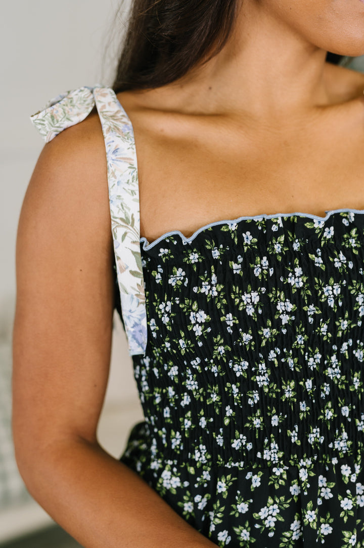 Elegant Edge Tiered Maxi Dress in Navy - 7/21