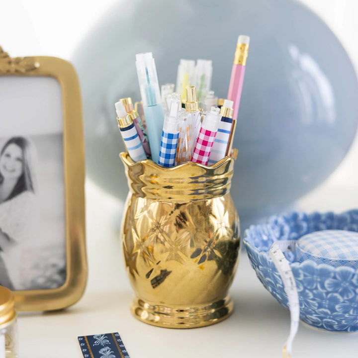 Gold Pineapple Pen Cup by Emily Ley