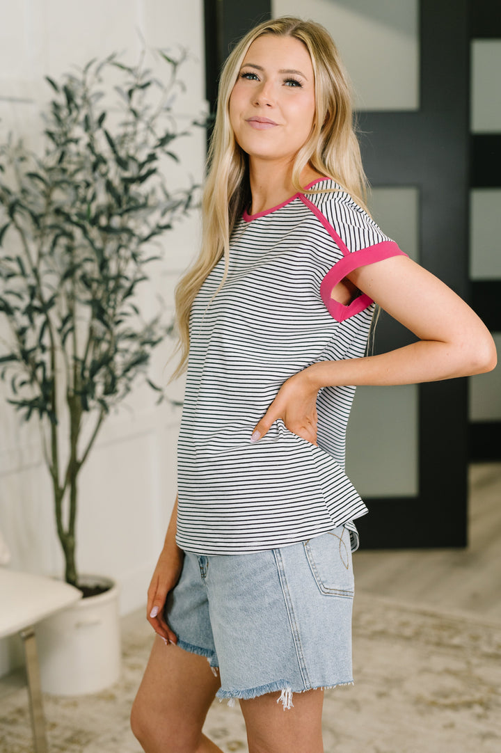 Emotionally Attached Trim Detail Tee - 7/28