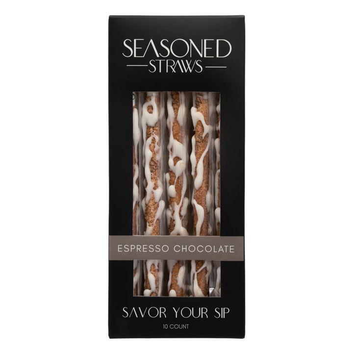 JUNE MARKET: Espresso Chocolate - 10ct by Seasoned Straws (Ships in 2-3 Weeks)