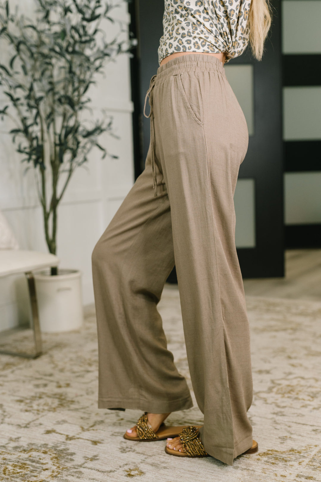 Essential Feeling Straight Leg Lounge Pants in Light in Cocoa - 8/5