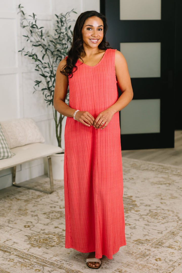 Everything She Wants Sleeveless Maxi Dress in Coral - 5/29