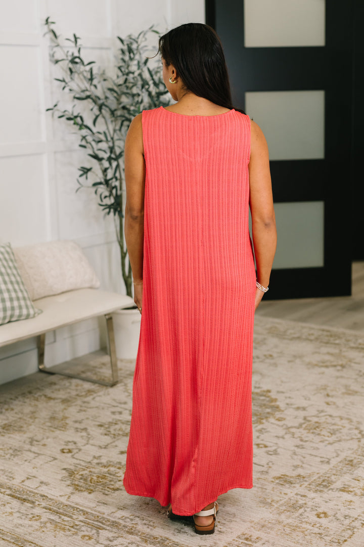 Everything She Wants Sleeveless Maxi Dress in Coral - 5/29