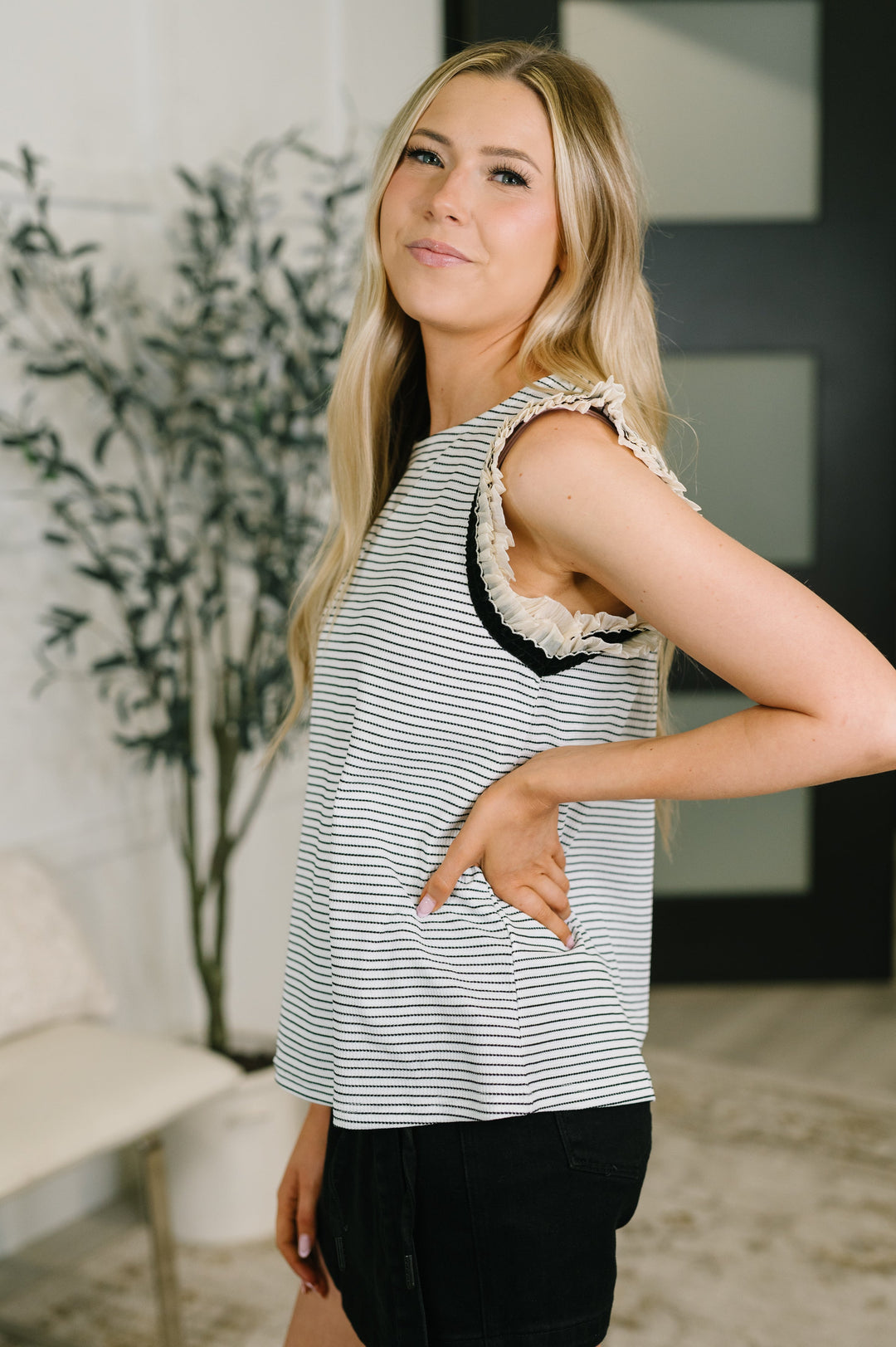 Exceeding Expectations Ruffled Sleeve Blouse - 7/31