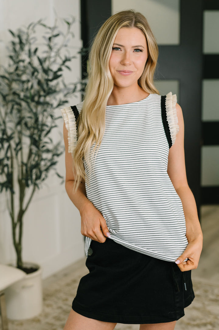 Exceeding Expectations Ruffled Sleeve Blouse - 7/31