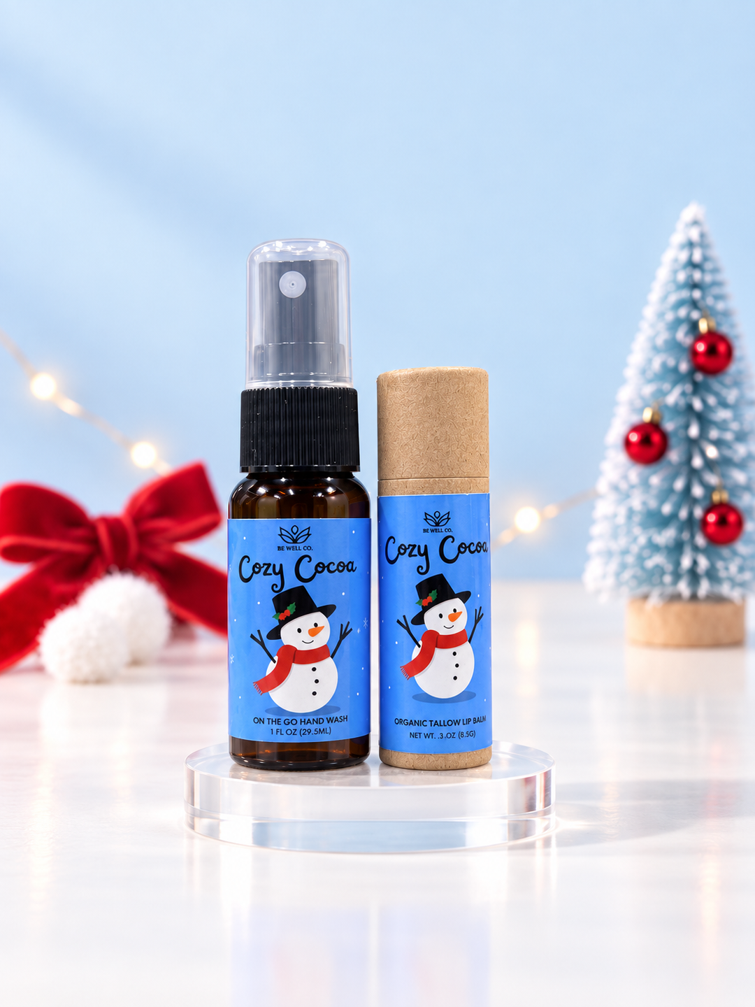 Holiday Lip Balm &amp; Hand Sanitizer Bundle by Be Well Co. (Ships in 2-3 Weeks)