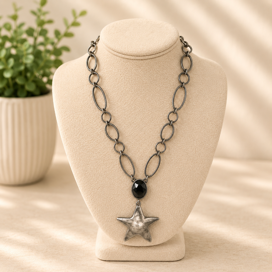 JULY PREORDER: ONYX NIGHT NECKLACE by Rachel Marie Designs (Ships in 2-3 Weeks)